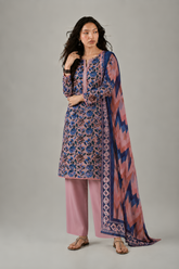 Dusty Pink Printed Lawn 3PC Stitched Suit