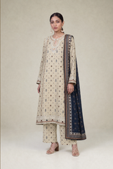 Textured FROCK STYLE 3PCS EMBROIDERED