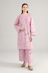 Pink Floral Printed Lawn 2PC Stitched Suit