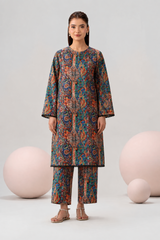 Multicolor Printed Lawn 2PC Stitched Suit