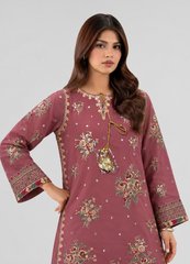 Dusty Rose Embroidered 3PC Stitched Suit