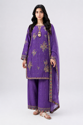 Royal Purple Embroidered 3PC Stitched Suit