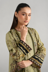 Basic Printed Lawn 3 PCS Suit Stitched