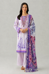 Basic Printed Lawn 3 PCS Suit Stitched