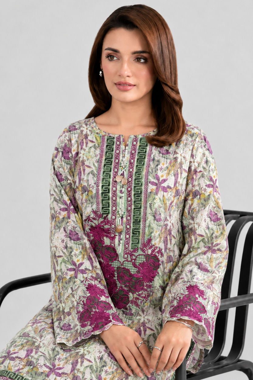 Embroidered Lawn 3PC Stitched Suit