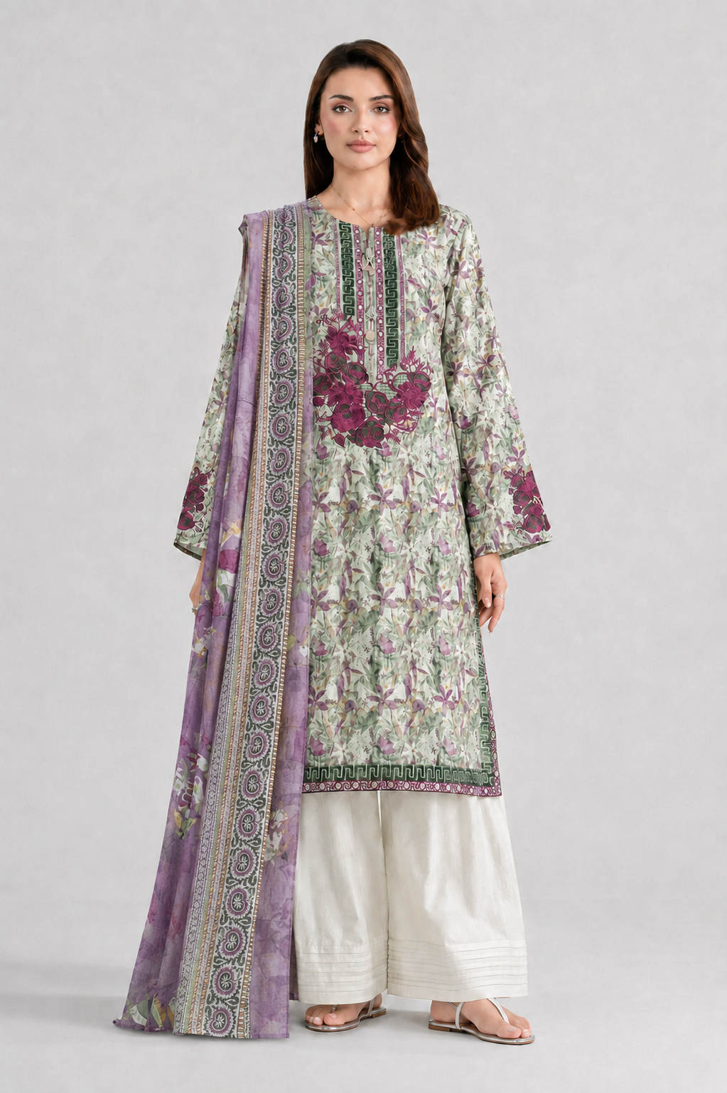 Embroidered Lawn 3PC Stitched Suit