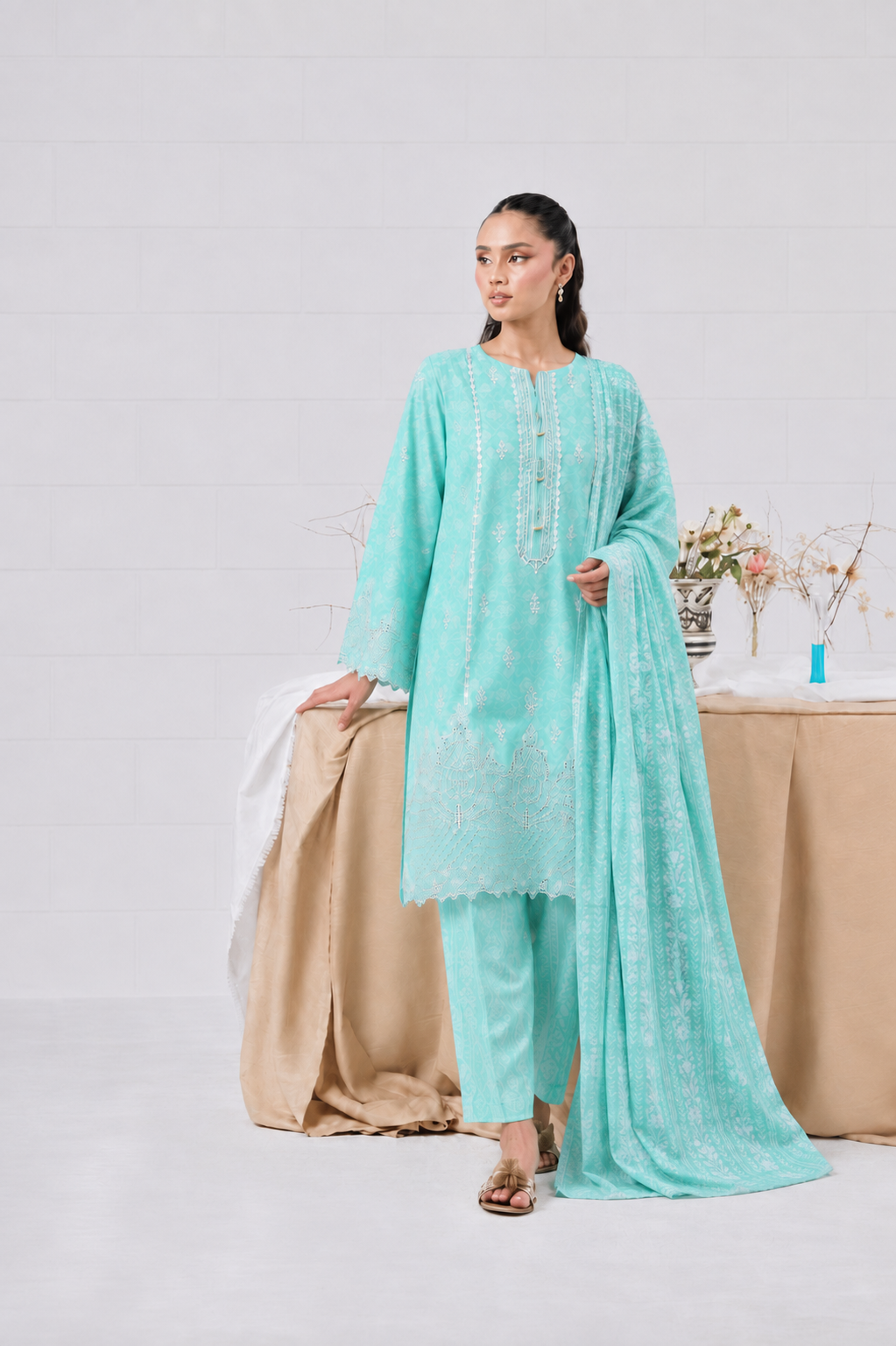 Embroidered Lawn 3PC Stitched Suit