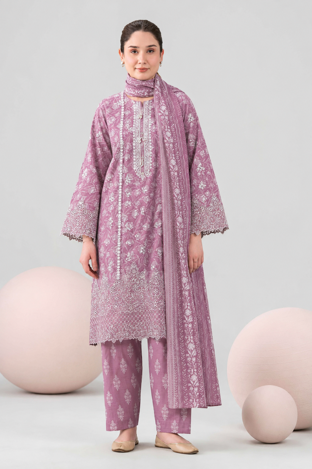 Embroidered Lawn 3PC Stitched Suit