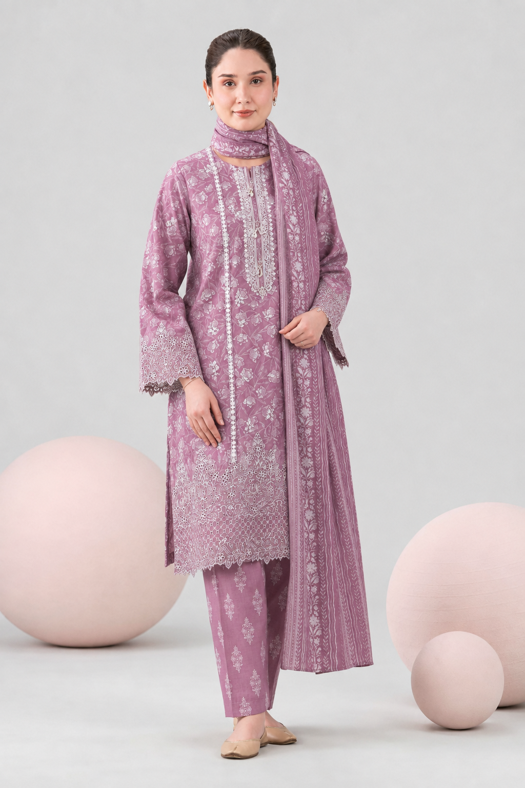 Embroidered Lawn 3PC Stitched Suit