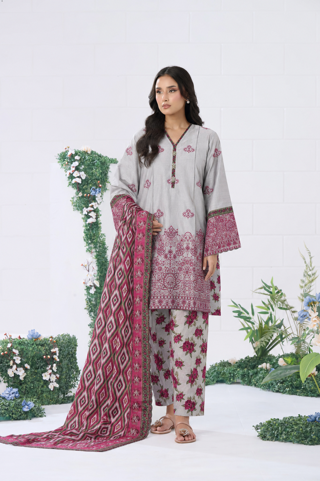 Embroidered Lawn 3PC Stitched Suit