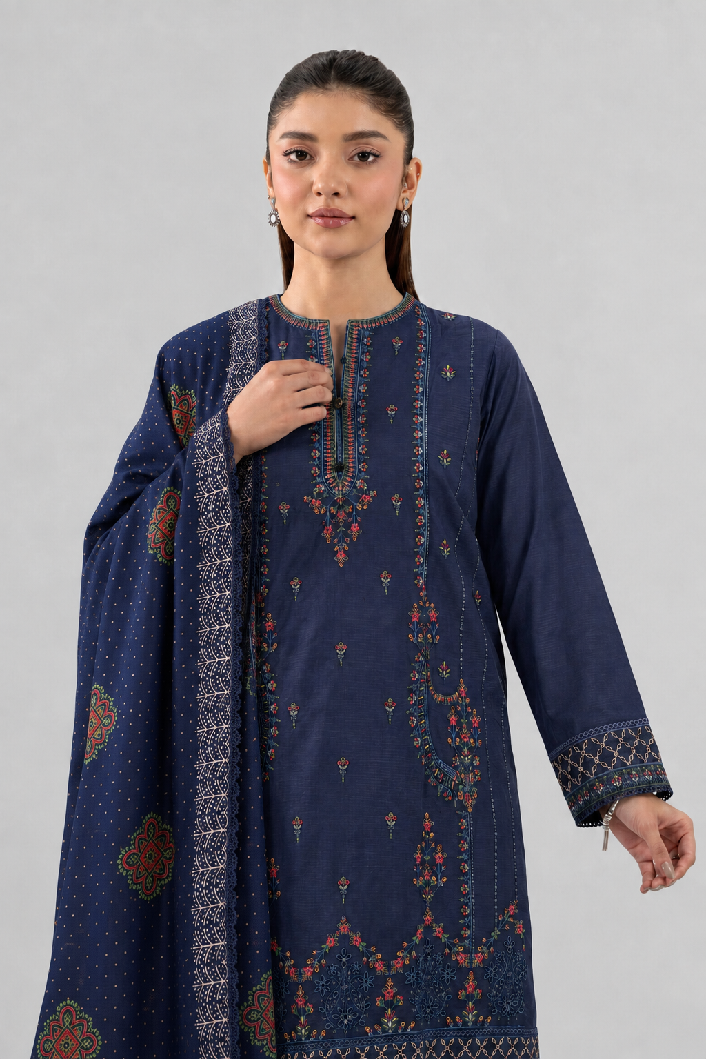 Embroidered Lawn 3PC Stitched Suit
