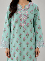 Mint Green Embroidered Lawn 3PC Stitched Suit