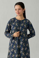 Navy Blue Printed Lawn 3PC Stitched Suit