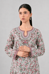 Embroidered Lawn 3PC Stitched Suit – Off White