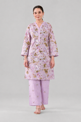 Lilac Floral Printed Lawn 2PC Stitched Suit
