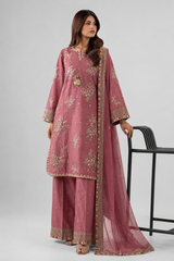 Dusty Rose Embroidered 3PC Stitched Suit