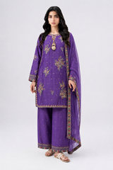 Royal Purple Embroidered 3PC Stitched Suit