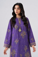 Royal Purple Embroidered 3PC Stitched Suit