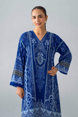 Royal Blue Printed Lawn 3PC Stitched Suit