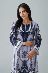 Grey Printed Lawn 3PC Stitched Suit