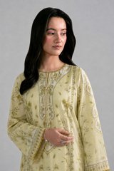 Yellow Printed Lawn 3PC Stitched Suit