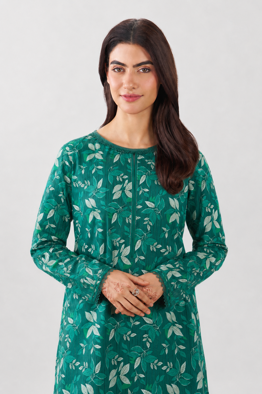 Basic Printed Lawn 3 PCS Suit Stitched