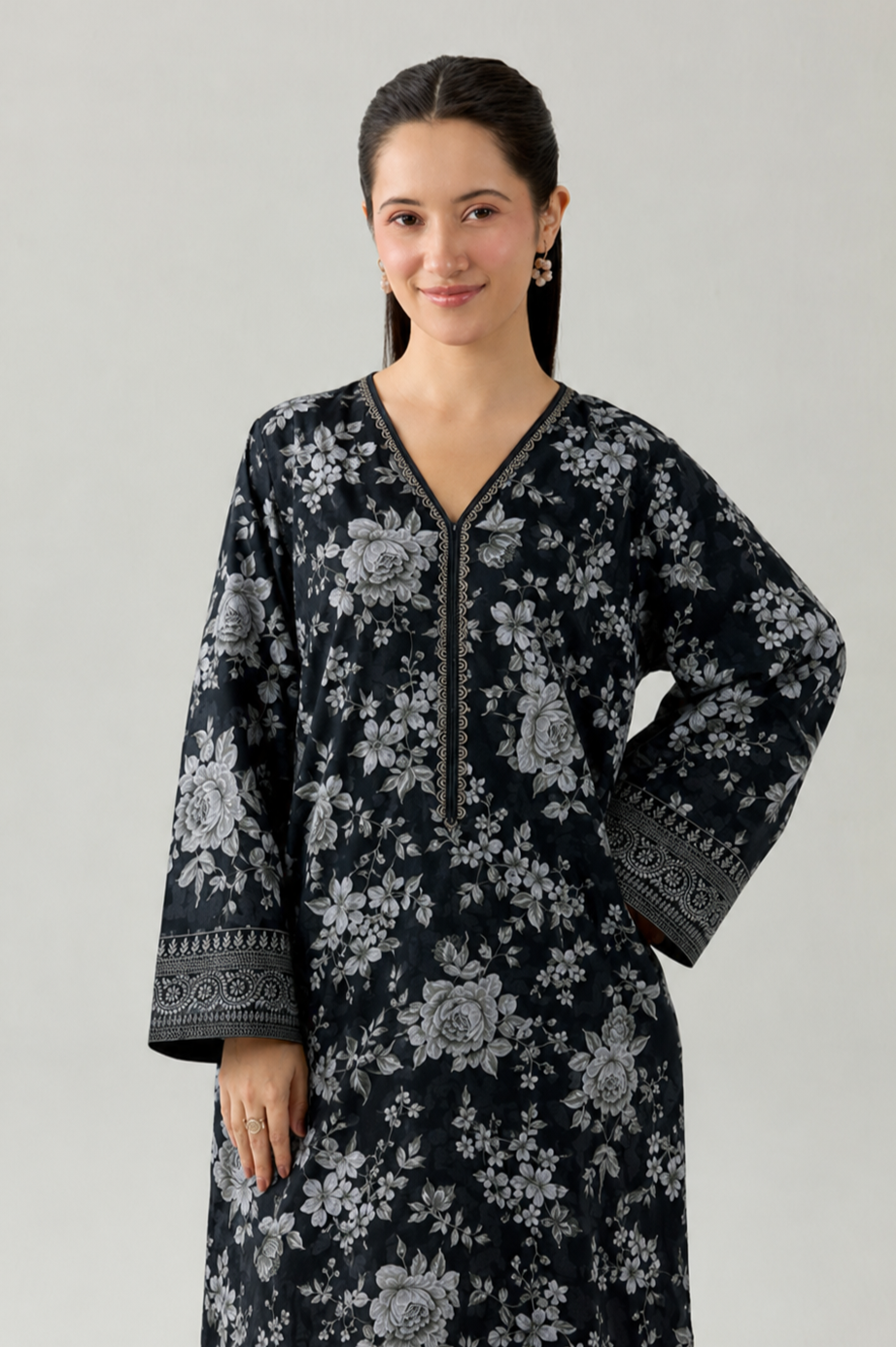 Basic Printed Lawn 3 PCS Suit Stitched