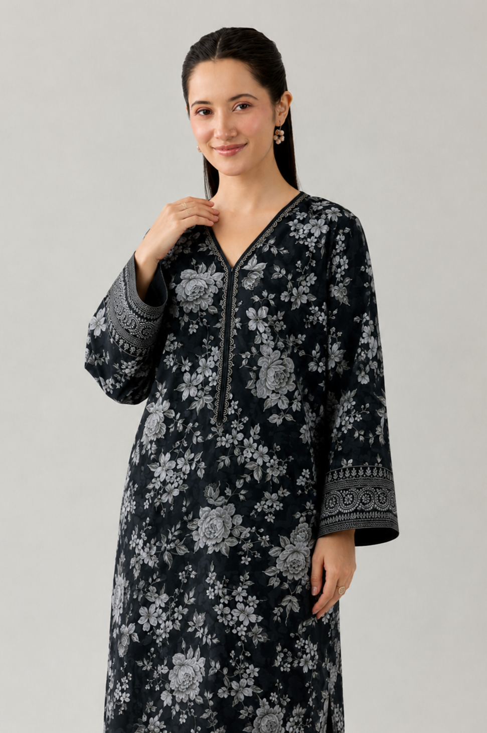 Basic Printed Lawn 3 PCS Suit Stitched