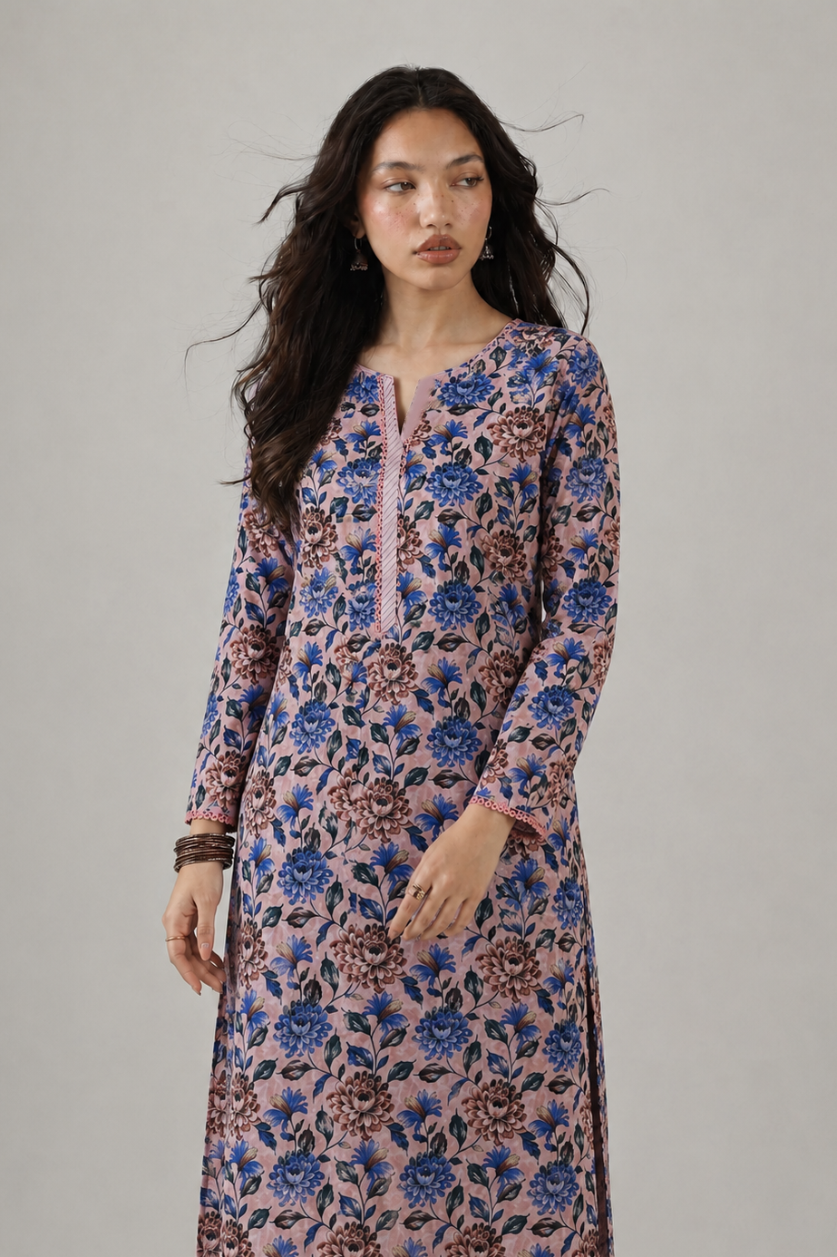 Basic Printed Lawn 3 PCS Suit Stitched
