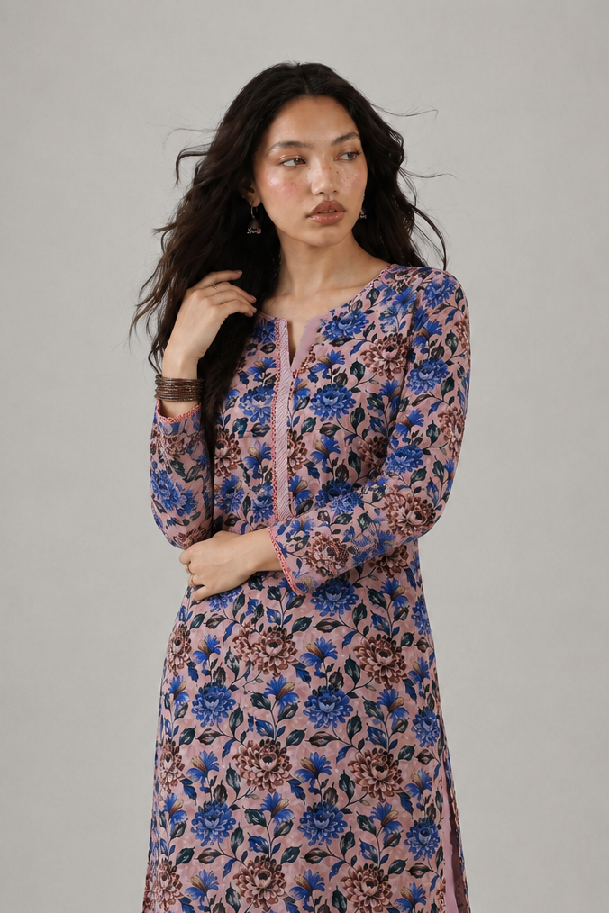 Basic Printed Lawn 3 PCS Suit Stitched