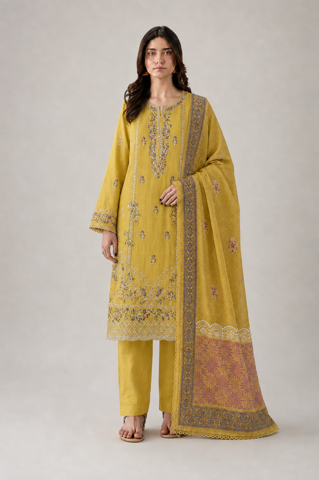 Embroidered Lawn 3PC Stitched Suit