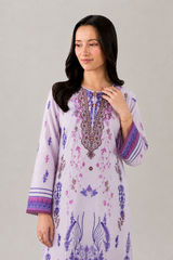 Pink Printed Lawn 3PC Stitched Suit