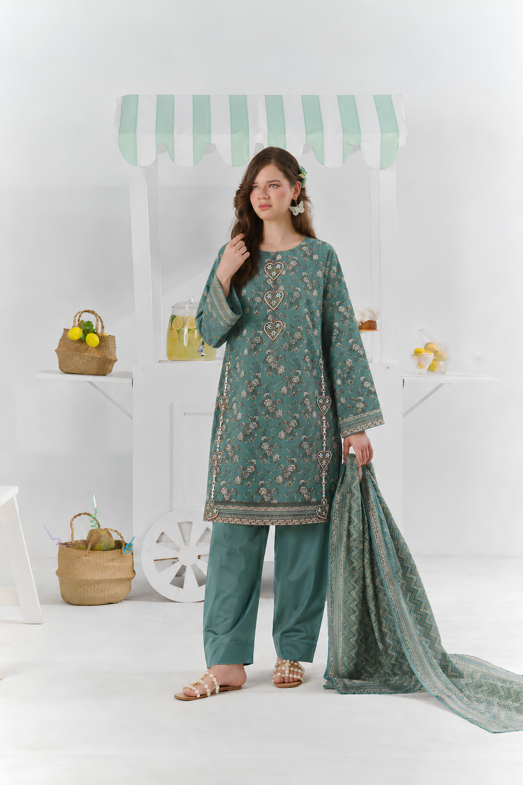 3PC PRINTED LAWN